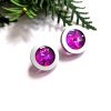 INSIDE CIRCLE shiny magenta  náušnice smargdové/stříbrné plexi