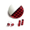 Long tartan  náušnice červeno-černé