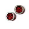 RED PASSION Inside circle  náušnice červené třpytivé