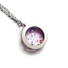 Sweets violet INSIDE CIRCLE SMALL náhrdelník  třpytivý s fialovými konfetami
