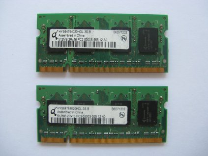 2x 512MB DDR2 667MHz