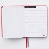diář otevřený červený malý