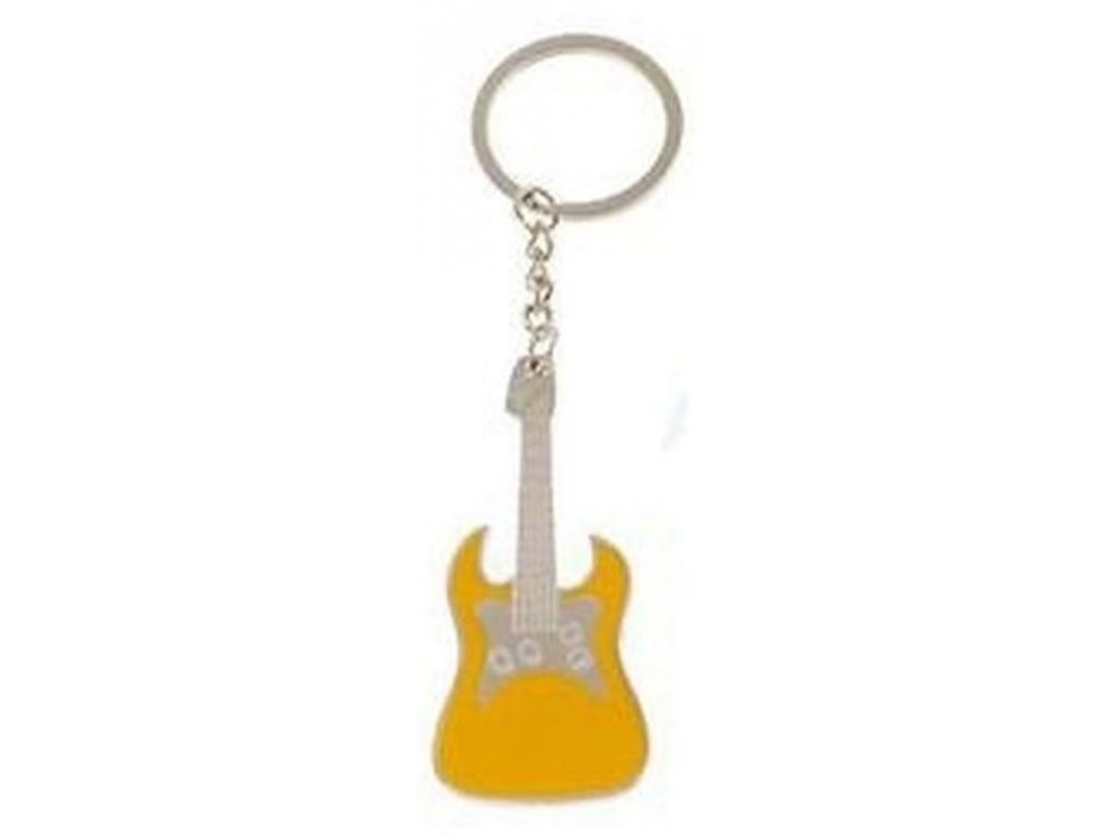 Přívěšek na klíče - kytara (žlutá)