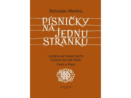 Písničky na jednu stránku - Cyklus písní na texty moravské lidové poezie