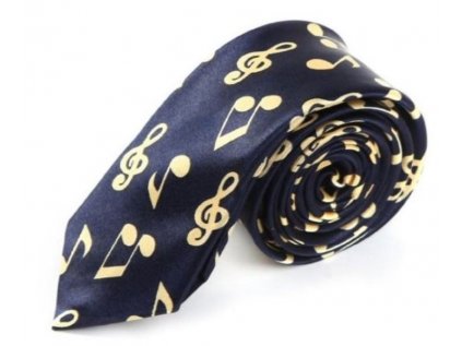 Kravata modrá s notami