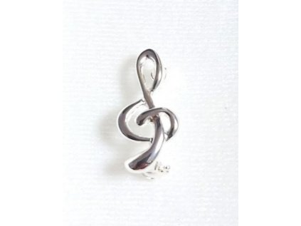 Brož - houslový klíč stříbrný malý