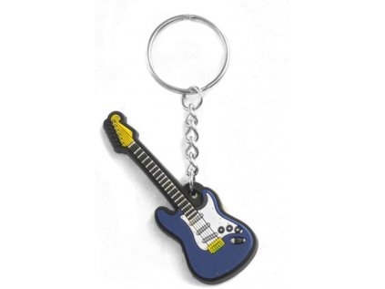 Přívěšek na klíče - Elektrická kytara (modrá)