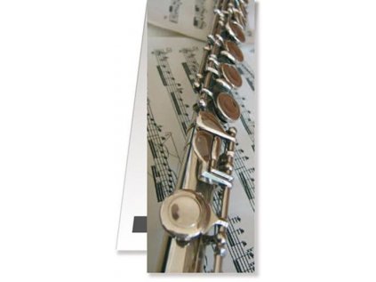 Záložka do knihy magnetická - příčná flétna a noty