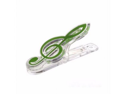 Klip - houslový klíč (zelený)