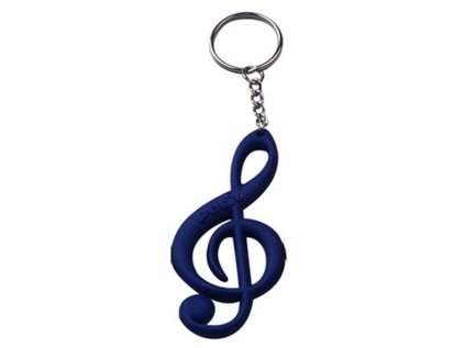 Přívěšek na klíče - houslový klíč (modrý)