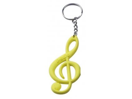 Přívěšek na klíče - houslový klíč (žlutý)