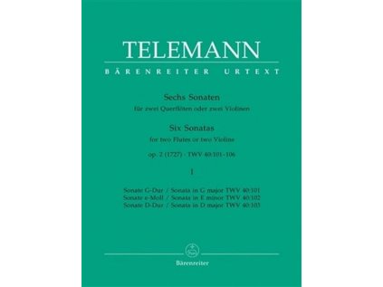 Šest sonát pro dvě příčné flétny (dvoje housle) op.2 - sešit 1