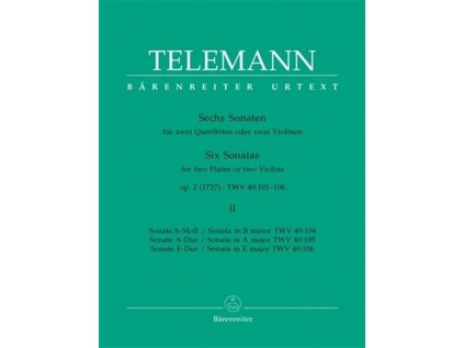 Šest sonát pro dvě příčné flétny (dvoje housle) op.2 - sešit 2