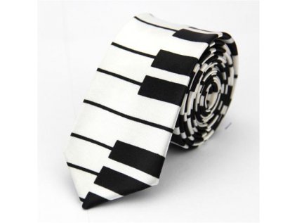 Kravata bílá - klaviatura
