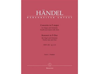 Koncert pro varhany a orchestr F dur, HWV 292 - op.4/4