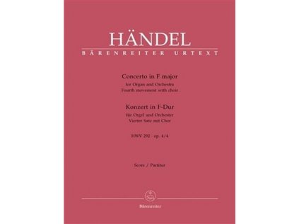 Koncert pro varhany a orchestr F dur, HWV 292 - op.4/4