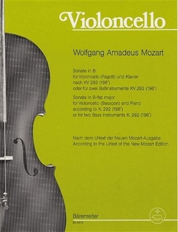 Sonate in B pro violoncello (fagot) a klavír KV 292 (196c)