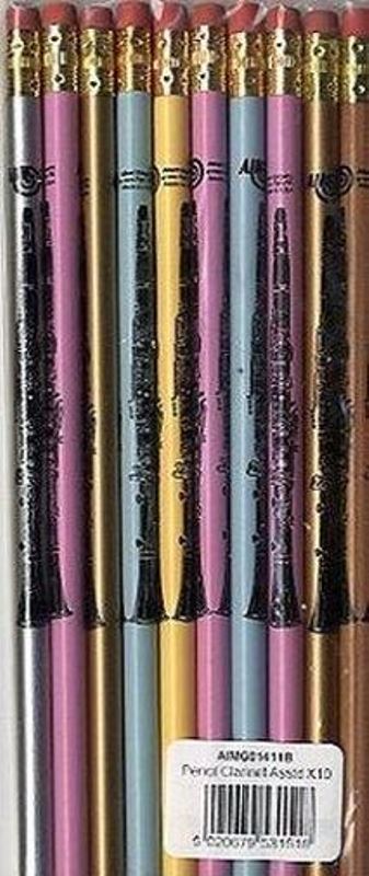 Tužka s gumou - klarinet (mix barev)