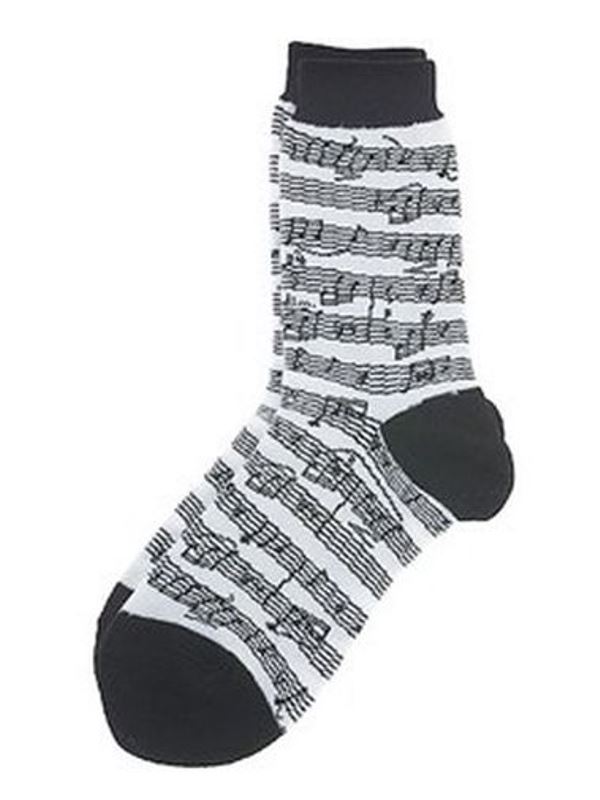 Ponožky - noty (černobílé)