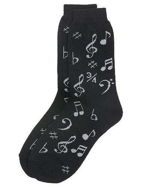 Ponožky - hudební symboly (stříbrné)