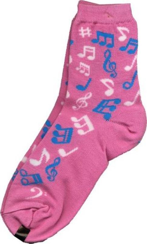 Ponožky - hudební symboly (růžové)