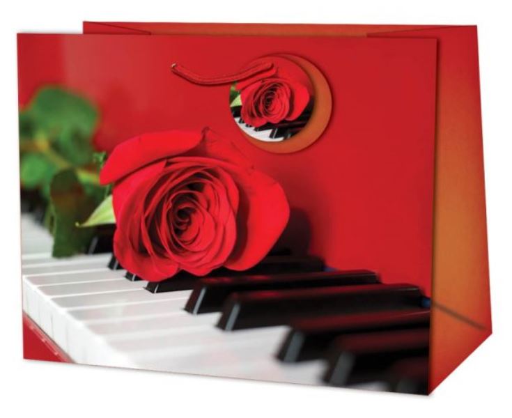 Dárková taška velká - Růže a klavír
