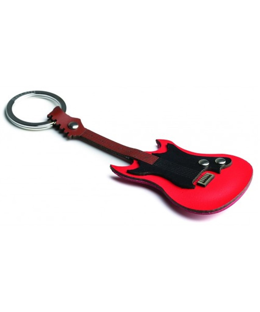 Přívěšek na klíče - kytara elektrická (italská kůže)
