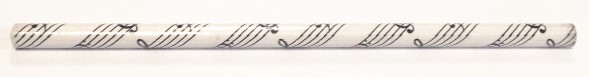 Tužka - notová osnova a hudební symboly (bílá)