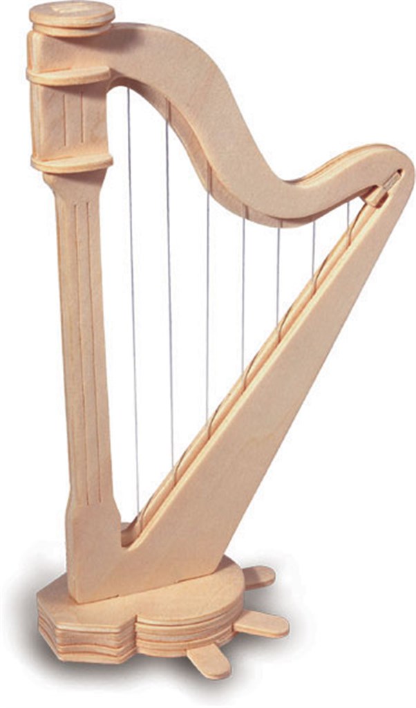 3D dřevěné puzzle - harfa