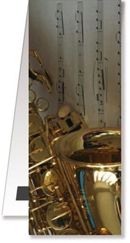 Záložka do knihy magnetická - saxofon a noty