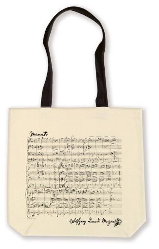 Nákupní taška s notami Mozart - dlouhé uši - natur