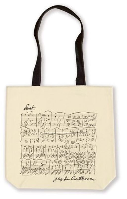Nákupní taška s notami Beethoven - dlouhé uši - natur