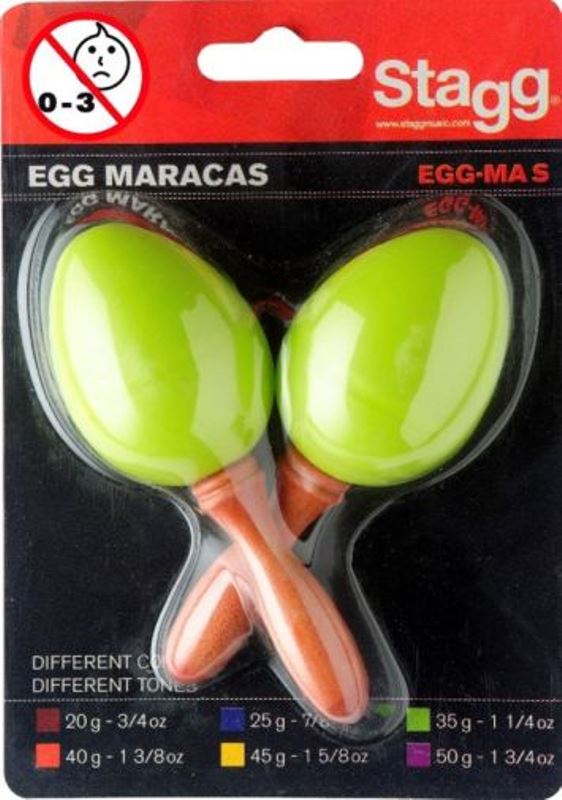 Maracas vajíčka pár (zelená) Stagg EGG-MA S/GR