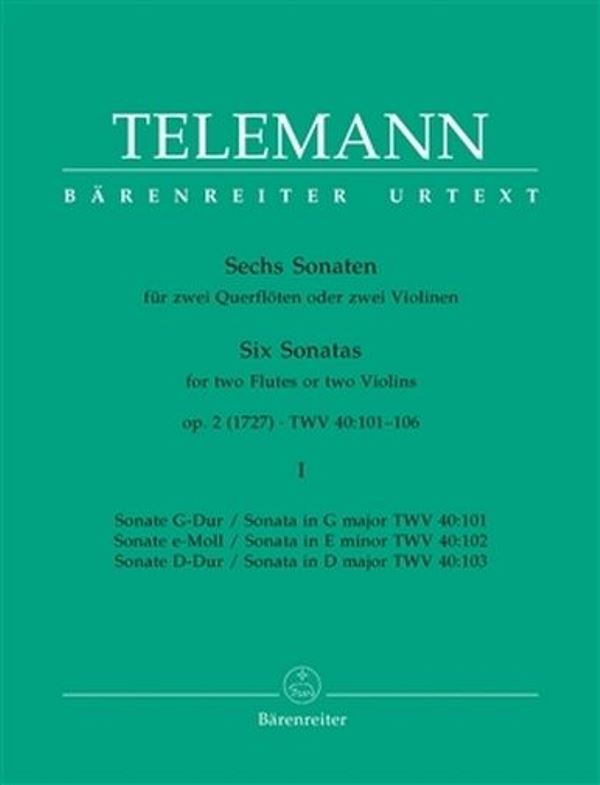 Šest sonát pro dvě příčné flétny (dvoje housle) op.2 - sešit 1