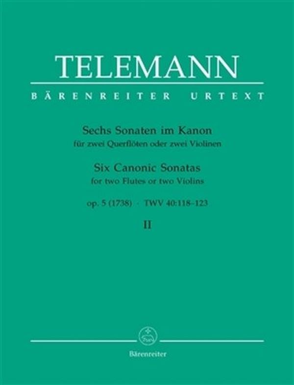 Šest kánonických sonát pro dvě flétny (dvoje housle) op.5 sešit 2