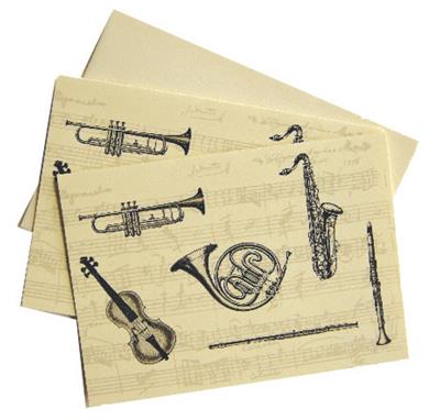 Dárková karta hudební nástroje + obálka