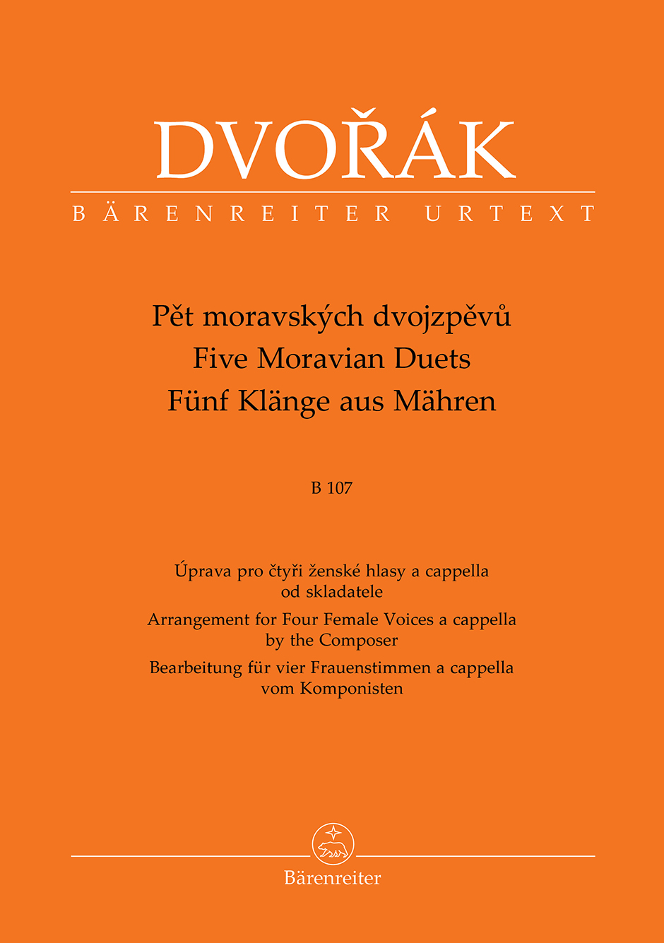Dvořák: Pět moravských dvojzpěvů pro čtyři ženské hlasy a cappella ve skladatelově úpravě