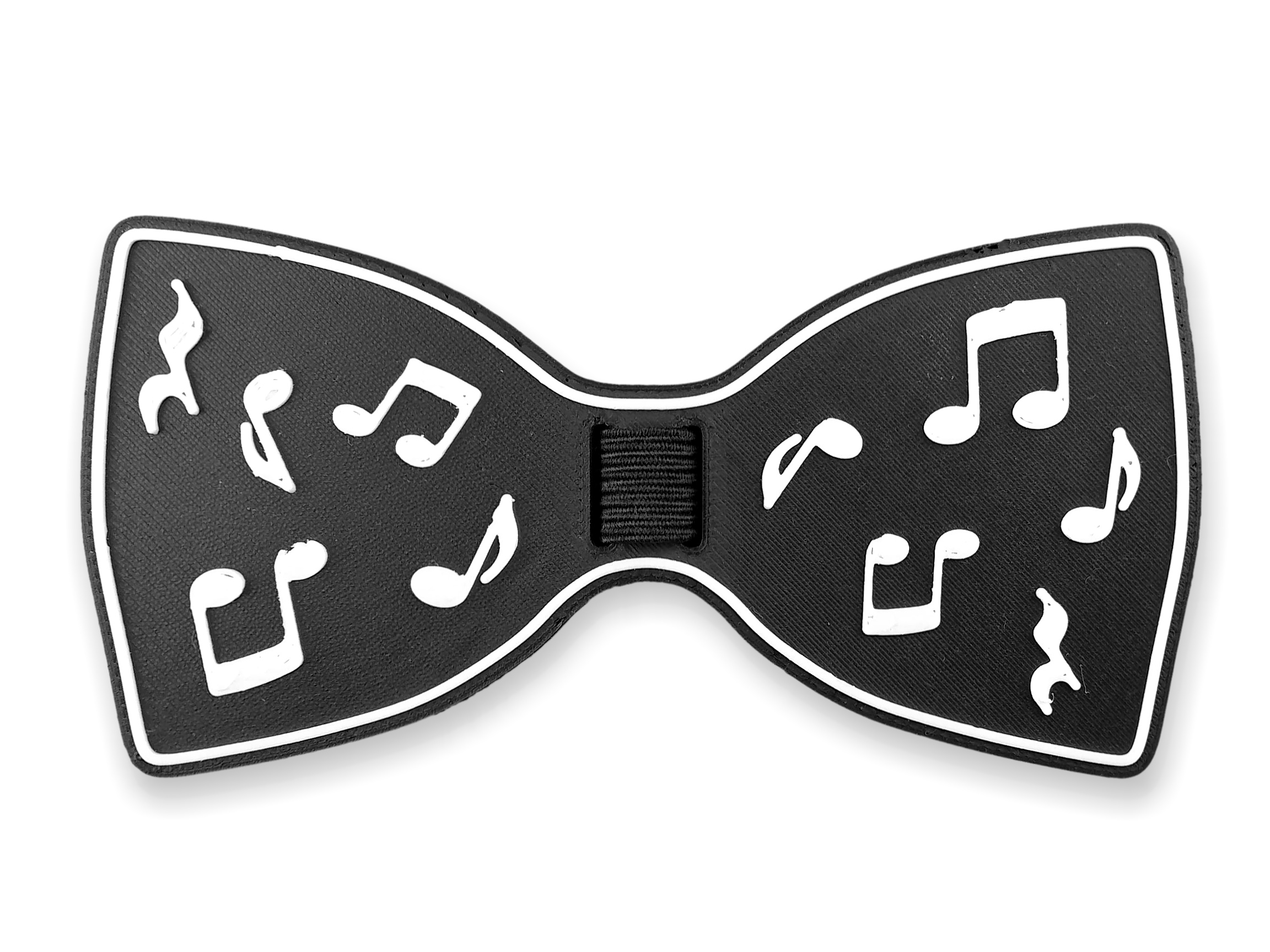 Motýlek (3D tisk) – hudební symboly (černý)