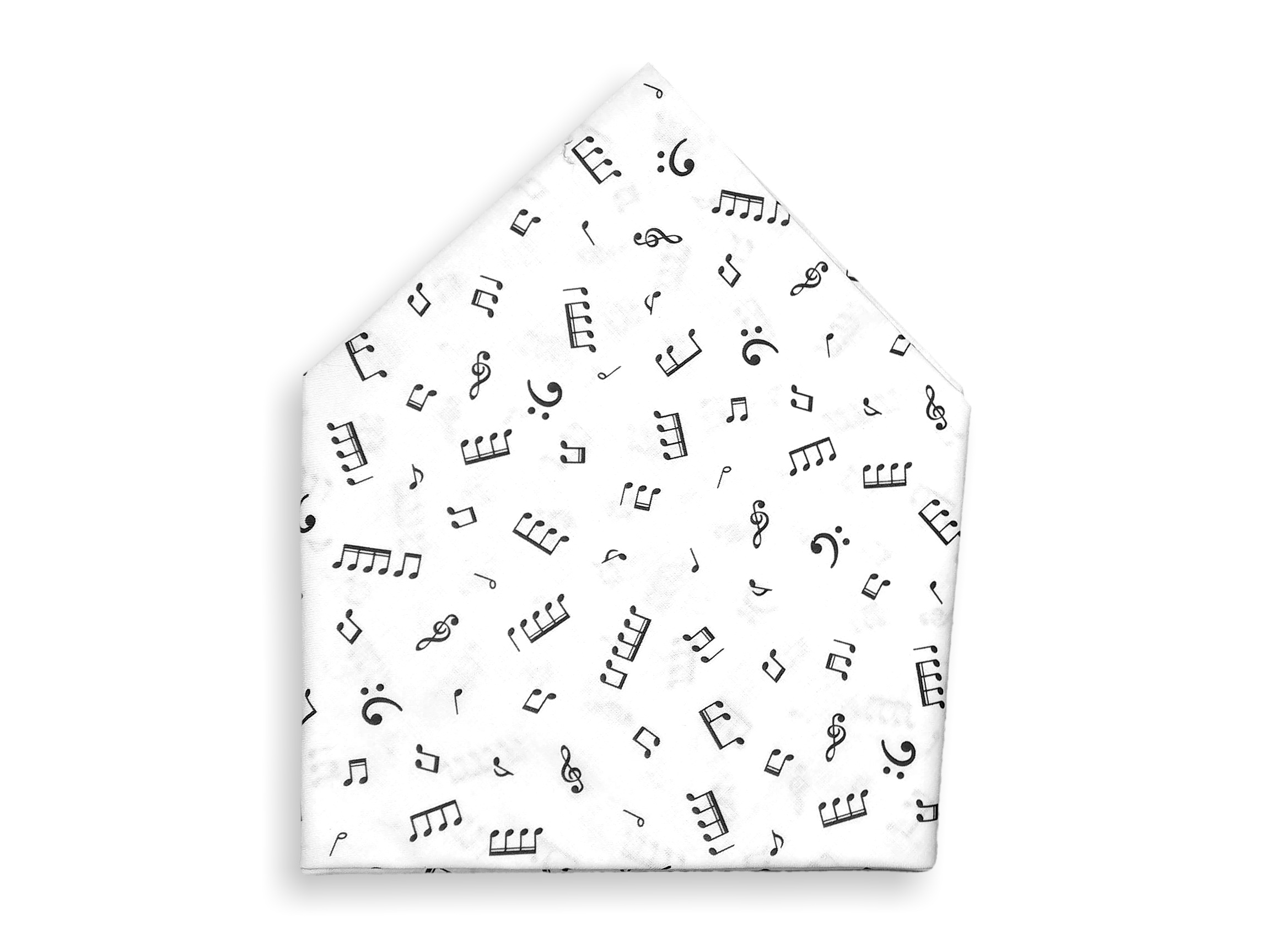 Šátek bavlněný – hudební symboly (bílý)