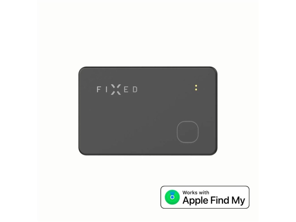 Inteligentná sledovacia karta FIXED Tag Card s podporou funkcie Find My, bezdrôtové nabíjanie, čierna