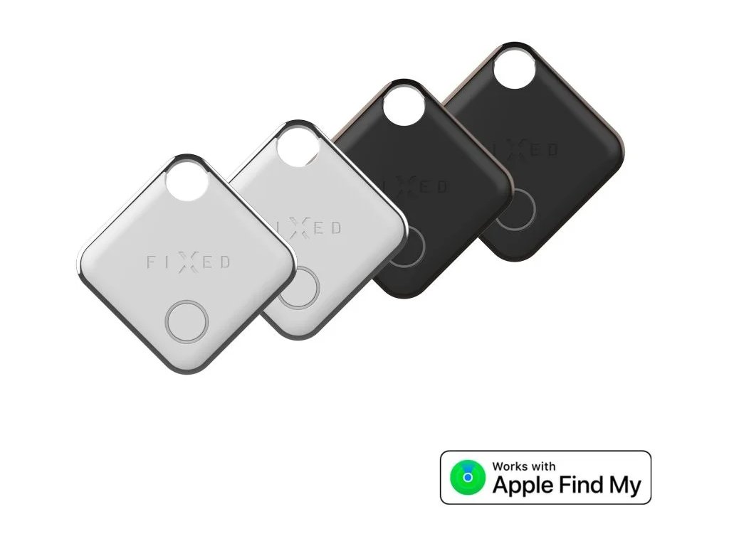 Inteligentné sledovacie zariadenie FIXED Tag s podporou funkcie Find My, 4 ks, 2x čierna + 2x biela