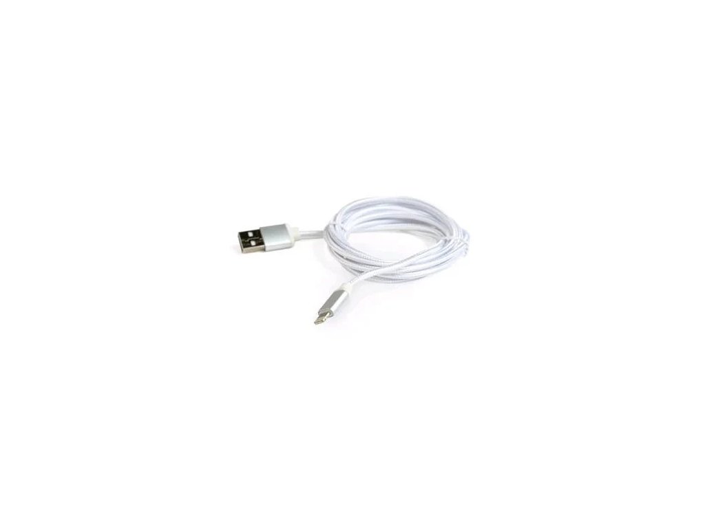 511436 cablexpert usb 2 0 lightning kabel ip5 a vyssi nabijaci a synchronizacny kabel opleteny 1 8 m strieborny blister