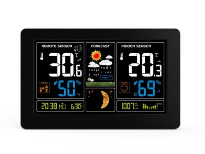 550562 meteostanica solight extra velky farebny lcd displej teplota vlhkost tlak rcc nabijanie cez usb cierna