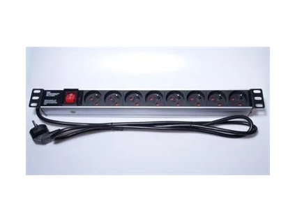 494949 napajaci panel premiumcord 1u pre 19 rack 8x230v 2m kabel prepinac