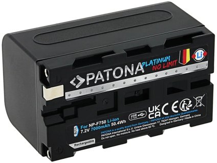 591458 patona bateria pre digitalny fotoaparat sony np f550 f750 f950 7000mah li ion platinum usb c nabijanie
