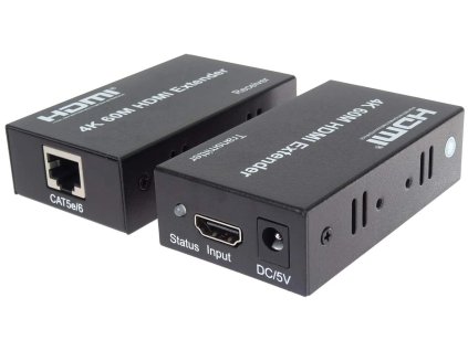 617693 premiumcord 4kx2k 60hz hdmi extender na 60 m cez jeden kabel cat5e cat6 cat7