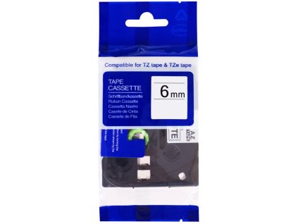 496110 printline kompatibilny paska s brother tze 111 tz 111 6mm cierny tlac priesvitny podklad pltb27