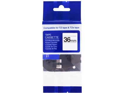 496134 printline kompatibilny paska s brother tze 161 tz 161 36mm cierny tlac priesvitny podklad pltb35