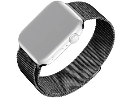 475371 remienok fixed mesh strap zo sietoviny z nehrdzavejucej ocele pre apple watch 42 44 45 mm cierny
