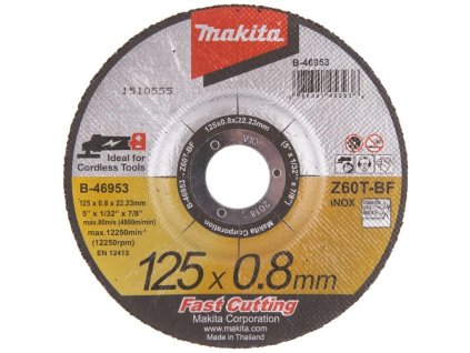 Makita B-46953 rezný kotúč 125x0,8x22 z nehrdzavejúcej ocele